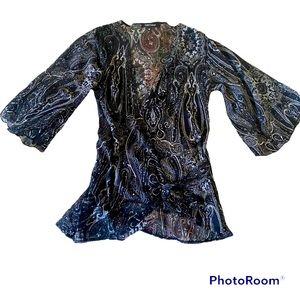 Karen Kane paisley print wrap blouse | Sz XL
